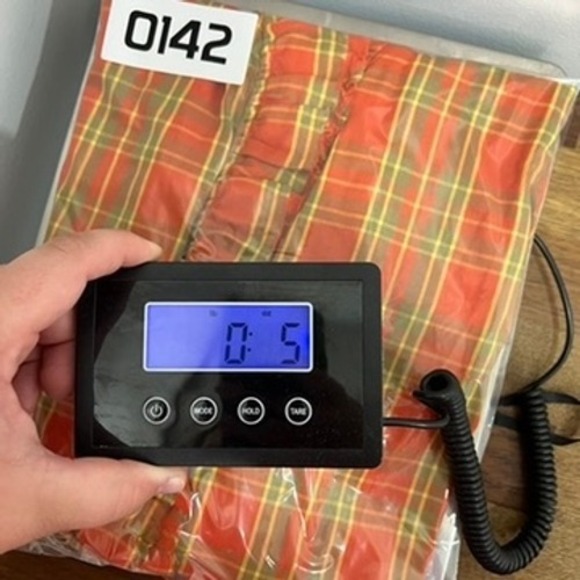 Tizzie Womens Shirt Small Orange Plaid‎ Button Front Ruffle Cotton Long Sleeve - Picture 6 of 6